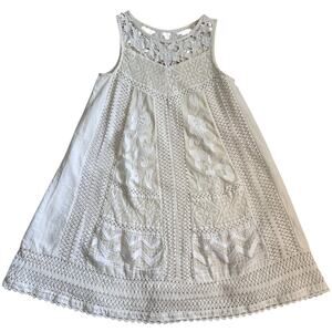 Vanessa Virginia for Anthropologie Cottonwood Lace Crochet Dress, Ivory, Size 2